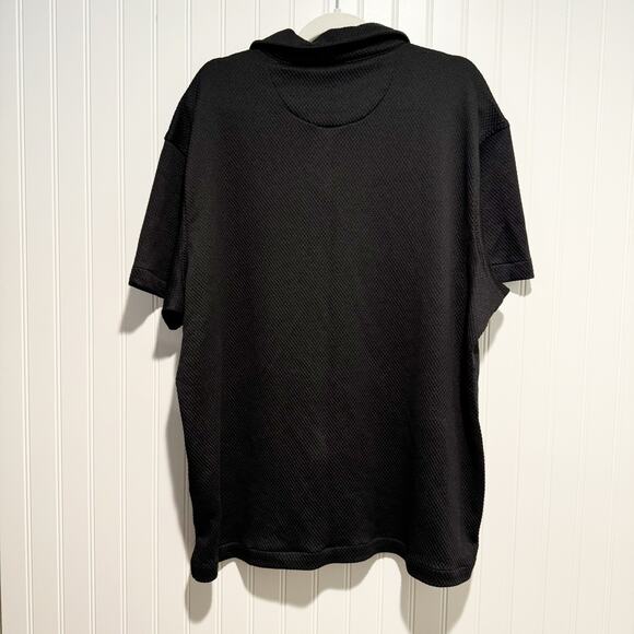 Scotch and Soda Black Textured Jersey Button Up Shirt Short Sleeve Mens XL - Picture 8 of 8